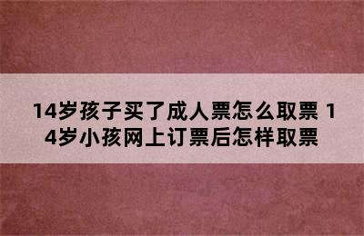 14岁孩子买了成人票怎么取票 14岁小孩网上订票后怎样取票